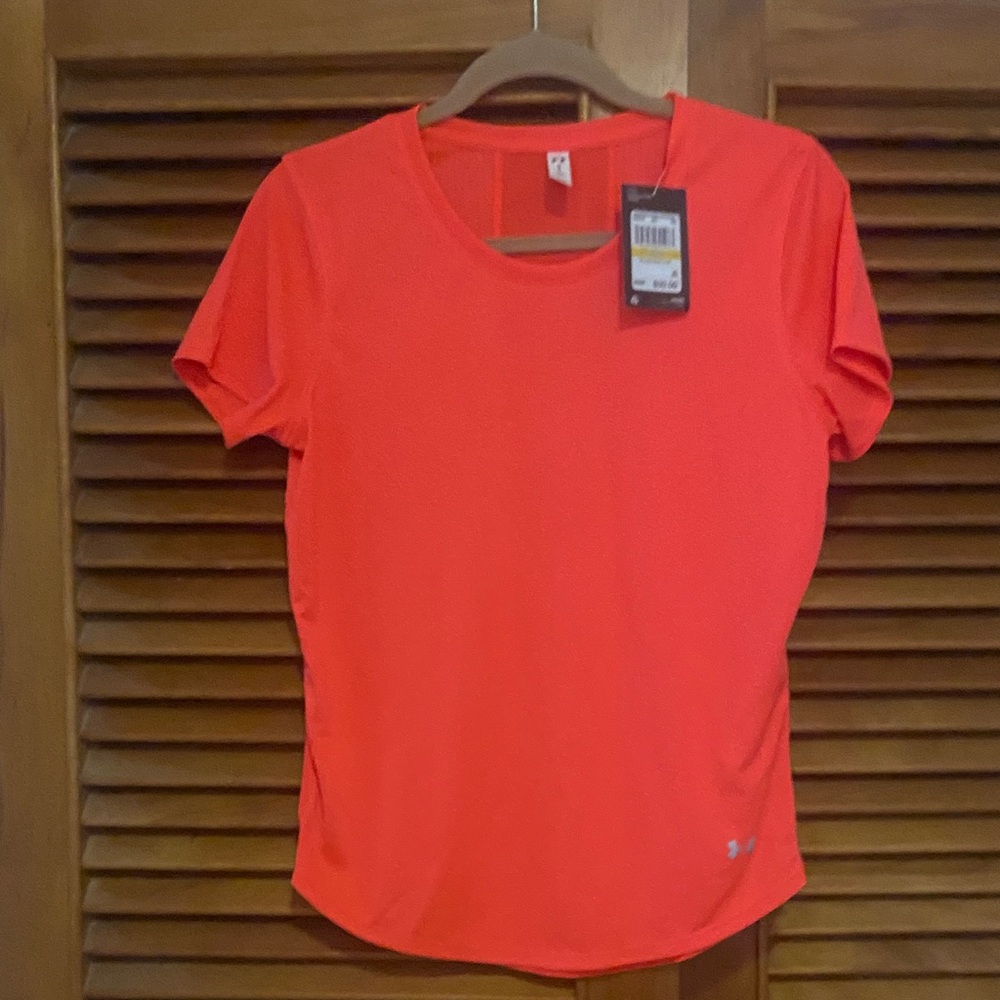 Under Armour Women's Bright Red Short Sleeve Tee - Picture 3 of 8